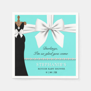 Serviette En Papier Aqua Turquoise Elegant Ethnic Tiffany Baby shower