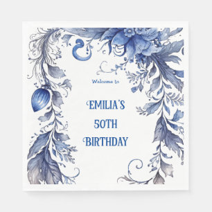 Serviette En Papier Aquarelle 50e anniversaire Été