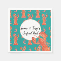 Aquarelle à la main Fruits de mer Bouillir Homard