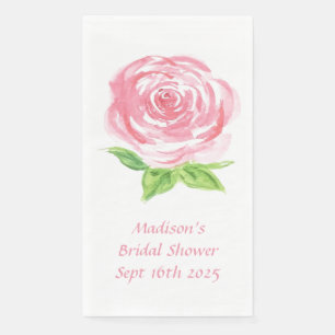 Serviette En Papier Aquarelle à perte peinte à la main Rose Floral