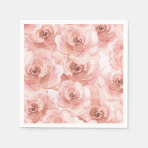 Serviette En Papier Aquarelle Abstraite rousse Rose élégant