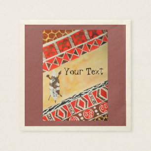 Serviette En Papier aquarelle Africain-inspirée