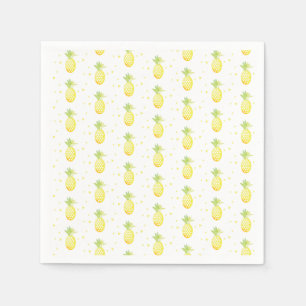 Serviette En Papier Aquarelle Ananas tropicale Répétition géométrique