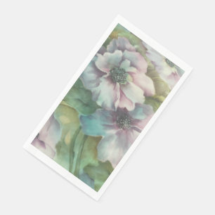 Serviette En Papier Aquarelle Anémone Floral  • Décor de Table Élégant
