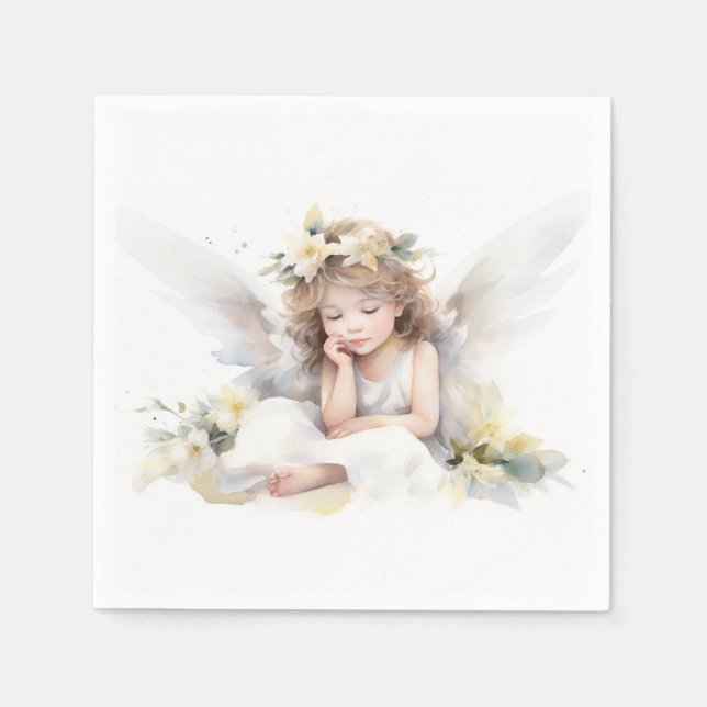 Serviette En Papier Aquarelle Angel Girl (Devant)