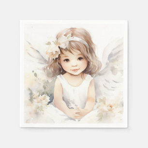 Serviette En Papier Aquarelle Angel Girl