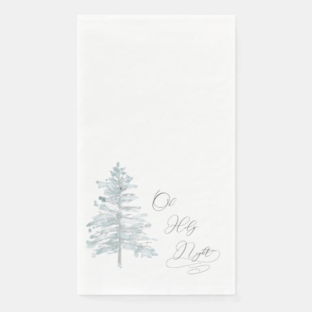 Serviette En Papier Aquarelle Arbre Oh Holy Night (Devant)