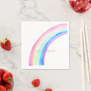 Serviette En Papier Aquarelle arc-en-ciel