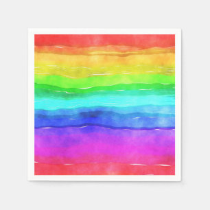 Serviette En Papier Aquarelle arc-en-ciel