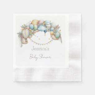 Serviette En Papier Aquarelle arc-en-ciel Air Baby shower