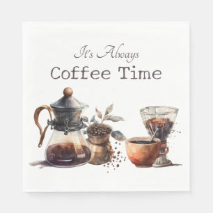 Serviette En Papier Aquarelle au café Vintage Graphique inspiré