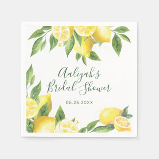 Serviette En Papier Aquarelle au citron pour occasion spéciale