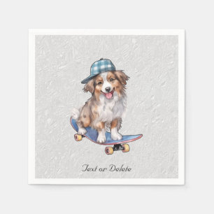 Serviette En Papier Aquarelle Australian Shepherd Naples