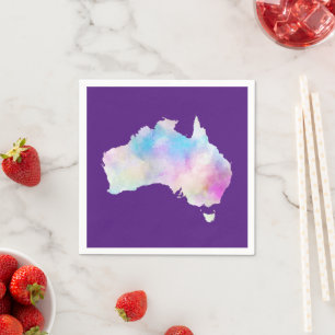 Serviette En Papier Aquarelle Australie