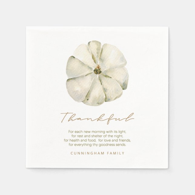 Serviette En Papier Aquarelle Automne Citrouille Thanksgiving Thanksgi (Devant)