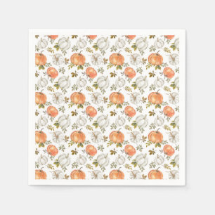 Serviette En Papier Aquarelle Automne Citrouilles rustiques