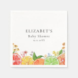 Serviette En Papier Aquarelle Baby shower Citrus Little Cutie