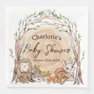 Serviette En Papier Aquarelle Baby shower des animaux de la forêt de b