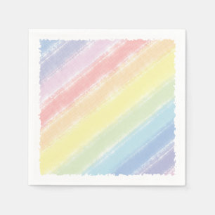 Serviette En Papier Aquarelle Baby shower Pastel Rainbow