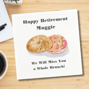 Serviette En Papier Aquarelle Bagels Fumée Saumon Retraite Brunch