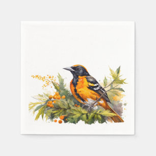 Serviette En Papier Aquarelle Baltimore Oriole