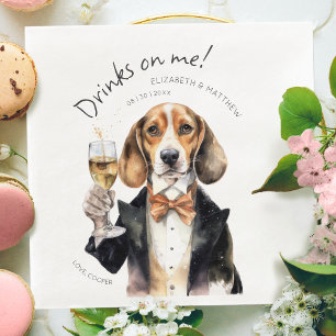 Serviette En Papier Aquarelle Beagle adorable personnalisable
