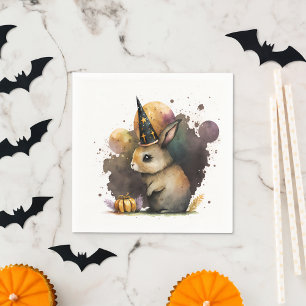 Serviette En Papier Aquarelle Bébé Lapin Halloween