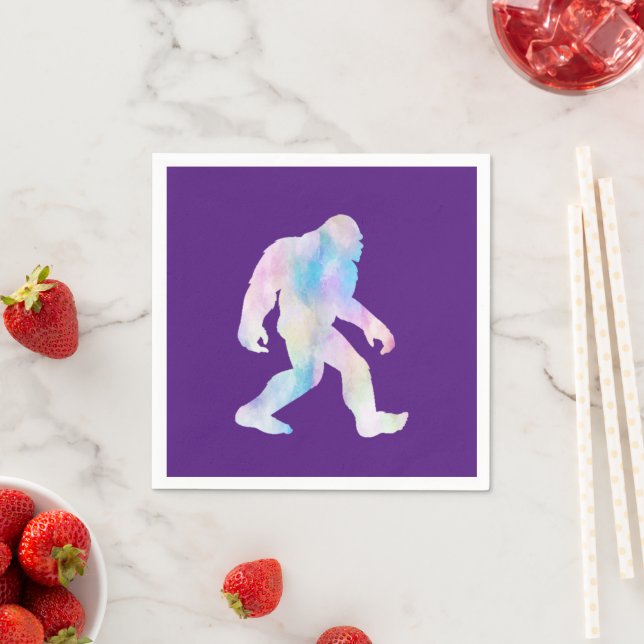 Serviette En Papier Aquarelle Bigfoot (En situation)