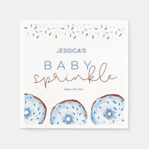 Serviette En Papier Aquarelle bleu beignets Bébé Sprinkle Douche