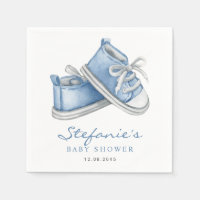 Aquarelle Bleu Chaussures bébé C'est un Baby showe