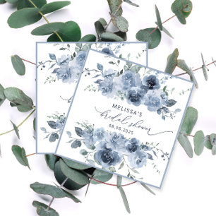 Serviette En Papier Aquarelle bleu Dusty Fête des mariées florale serv