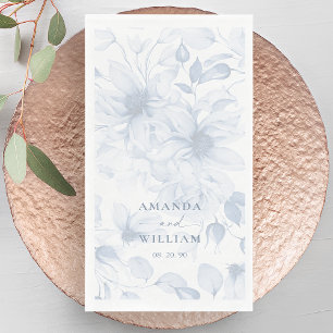 Serviette En Papier Aquarelle bleu Dusty Floral serviettes de toilette
