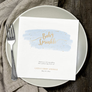 Serviette En Papier Aquarelle bleu et or Garçon Bébé Sprinkel