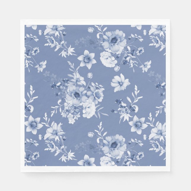 Serviette En Papier Aquarelle bleu foncé (Devant)