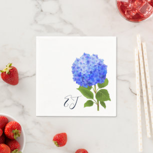 Serviette En Papier Aquarelle bleu Hydrangea