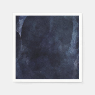 Serviette En Papier Aquarelle bleu marine Élégant Mariage moderne