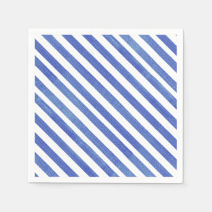 Serviette En Papier Aquarelle Bleu nautique et Bleu blanc