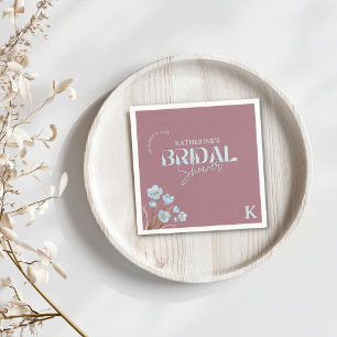 Serviette En Papier Aquarelle bleu vintage Fête des mariées florale