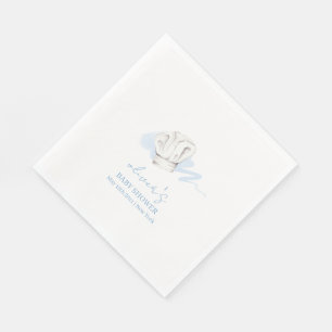 Serviette En Papier Aquarelle bleue Moderne Petit Chef Baby shower