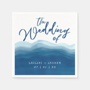 Serviette En Papier Aquarelle bleue   Napkins Mariage