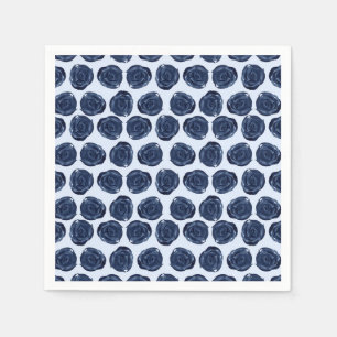 Serviette En Papier Aquarelle bleue Rose Vines Cottage Chic Mariage