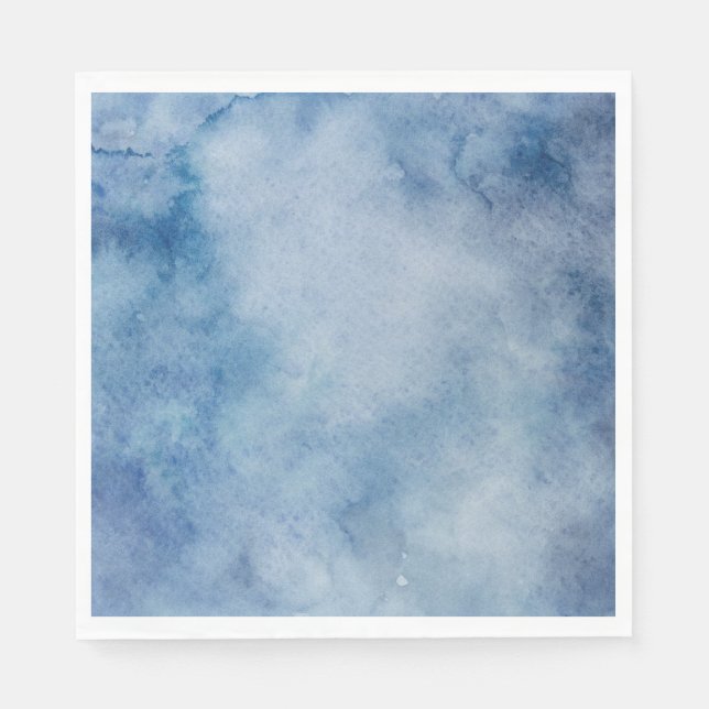 Serviette En Papier Aquarelle bleue Texture (Devant)