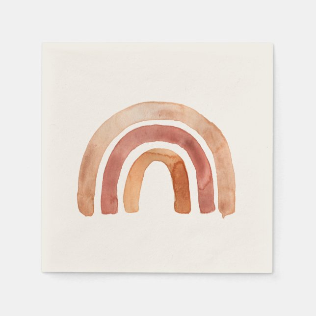 Serviette En Papier Aquarelle Boho arc-en-ciel (Devant)