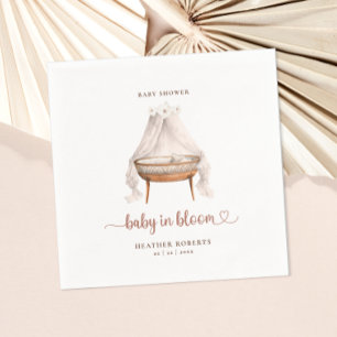 Serviette En Papier Aquarelle Boho Floral Bassinet Baby shower Floral