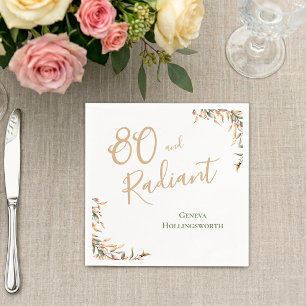 Serviette En Papier Aquarelle Botanique Sage 80e Anniversaire Radiant