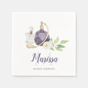 Serviette En Papier Aquarelle Bouteille de Parfum Quinceanera Annivers