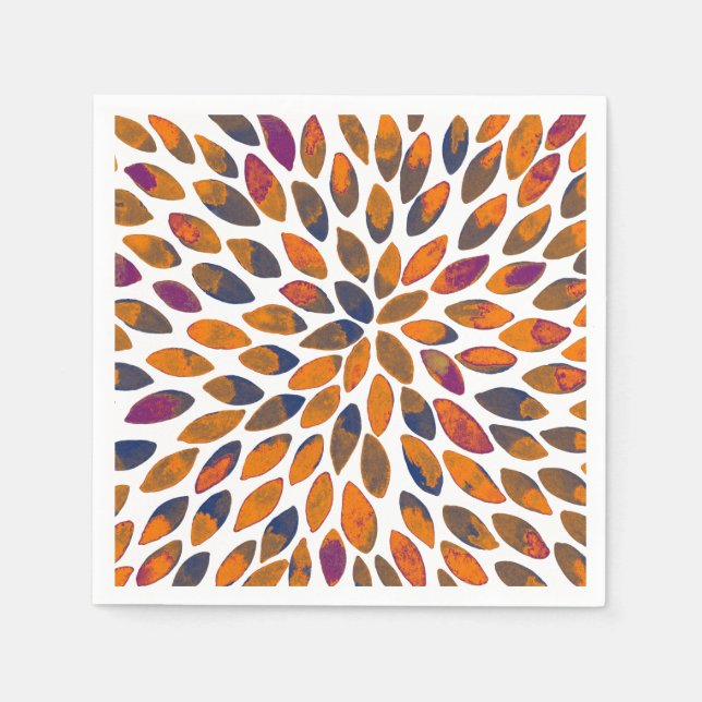 Serviette En Papier Aquarelle brosse traits - effet rouillé (Devant)