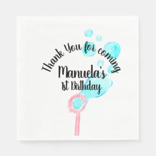 Serviette En Papier Aquarelle Bubble Wand Pop Pop Pop Anniversaire