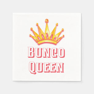 Serviette En Papier Aquarelle Bunco Queen or rose Crown
