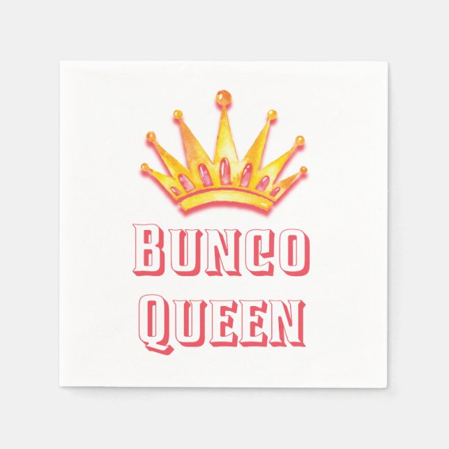 Serviette En Papier Aquarelle Bunco Queen or rose Crown (Devant)